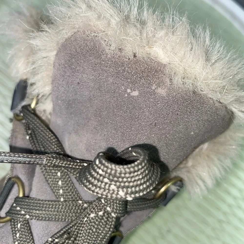 Sorel Tivoli II Women's Winter Snow Boots Waterproof Suede Faux Fur‎ Gray 8.5